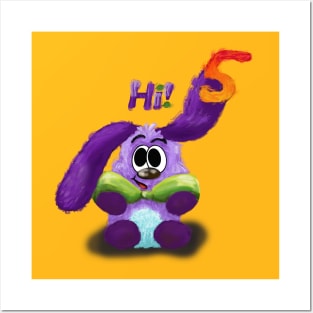 Hi-5, high five cartoon, funny and cute puppy Posters and Art